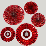 Pinwheel Decorations Red & White Dots (Pack of 5) Pinwheel Decorations Red & White Dots (Pack of 5)