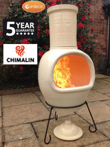 Gardeco Asteria Chimalin Chimenea - Glazed Ivory - Discontinued