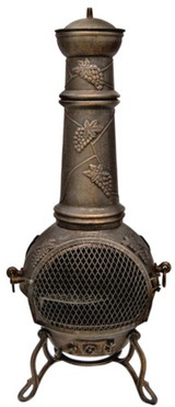 Toledo Bronze Cast Iron Grapes Chimenea (Extra Large) Toledo Bronze Cast Iron Grapes Chimenea (Extra Large)