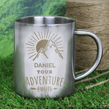 Personalised Adventure Awaits Stainless Steel Mug - Discontinued
