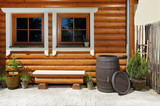  Brown Barrica rain water barrel (420 litres)