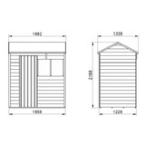 Overlap Dip Treated Reverse Apex Shed (6 x4 ) 