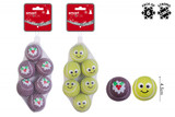 Festive Rubber Balls Dog Toy (6 pck)  (Assorted Designs)