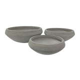 Set of 3 Hortus Grey Cemento Bowls