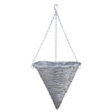 Grey Wash Cone Woodhouse Hanging Basket 