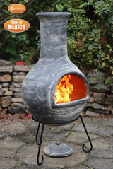 Colima Grey Mexican Chimenea (Extra Large)