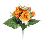 Orange Pembroke Gerbera and Orchid Mixed Bunch  Orange Pembroke Gerbera and Orchid Mixed Bunch
