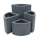 Set of 2 Grey Hortus Abstract Planters (small and medium) 