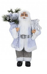 Luxury Standing Grey Suit Santa Decoration (45cm)