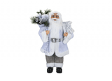 Luxury Standing Grey Suit Santa Decoration (45cm)
