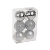 Silver Shatterproof Baubles (8cm) (6 pieces) Silver Shatterproof Baubles (8cm) (6 pieces)