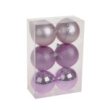 Pink Shatterproof Baubles (8cm) (6 pieces) Pink Shatterproof Baubles (8cm) (6 pieces)