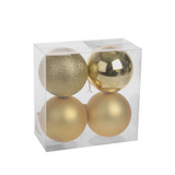 Gold Shatterproof Baubles (10cm) (4 pieces)