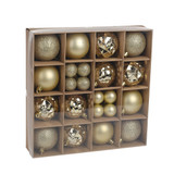 Champagne Baubles Assorted Pack (6cm/3cm) (30 pieces)