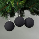 8cm Black Velvet Baubles (Set of 6) 8cm Black Velvet Baubles (Set of 6)