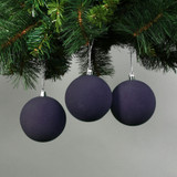 8cm Midnight Blue Velvet Baubles (Set of 6) 8cm Midnight Blue Velvet Baubles (Set of 6)