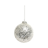 Silver Star Glass Bauble (Dia8cm) Silver Star Glass Bauble (Dia8cm)