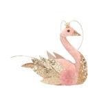 Hanging Pink Velvet Swan