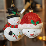 Assorted Glitter Snowman Hanging Decorations 