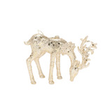 Champagne Glitter Assorted Hanging Reindeer Decoration