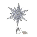 Silver Light Up Star Tree Topper (39cm)