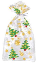 Golden Christmas Tree Cello Bags