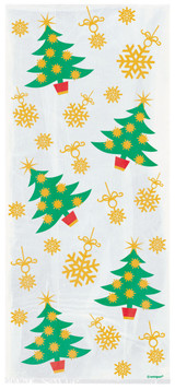 Golden Christmas Tree Cello Bags