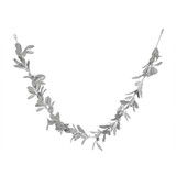 Silver Glitter Leaf Garland (L173cm)