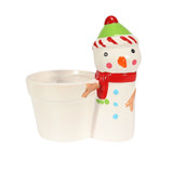 Snowman Novelty Ceramic w/6cm \'White Drop in\' Pot (48) Snowman Novelty Ceramic w/6cm \'White Drop in\' Pot (48)