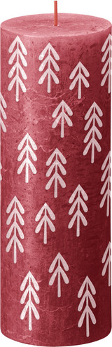 Bolsius Rustic Delicate Red Silhouette Pillar Candle with Tree (190mm x 68mm) 