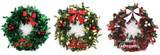 Baubles & Bow Christmas Tinsel Wreath (Assorted) 