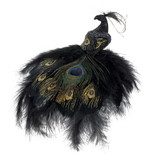 Black Peacock with Clip (30cm) 