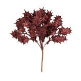 Burgundy Glitter Holly Pick (H20cm)