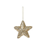 Gold Hanging Star Decoration (12cm) 
