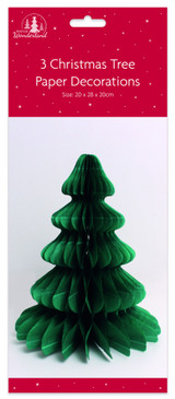 Honeycomb Christmas Tree Decorations (Pack of 3)