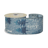 Blue with White & Blue Glitter Trees Ribbon (63mm x 10yds) Blue with White & Blue Glitter Trees Ribbon (63mm x 10yds)