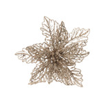 Champagne Glitter Poinsettia Filigree with Clip (Dia22cm)