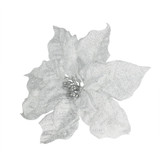 Frosted Poinsettia Pick (H20cm)