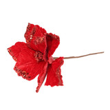 Red Velvet Poinsettia with Glitter Edge (Dia24cm)