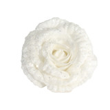 White Rose with Glitter and Clip (Dia18cm) White Rose with Glitter and Clip (Dia18cm)