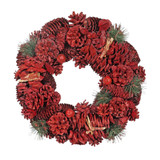 Red Sparkle & Cone Wreath (36cm)