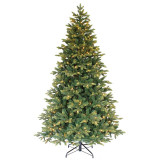 Prelit Green Christmas Tree with Metal Stand (8ft)