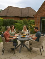Round Aluminium Table with Chairs