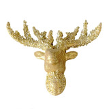 Gold Reindeer Head Hanging Decoration (16cm)