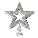 Silver Glitter Star Tree Topper