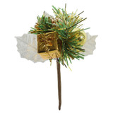 Gold Bauble and Present Pick (14cm)  Gold Bauble and Present Pick (14cm)