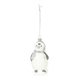 Penguin Hanging Decoration - White/Silver (13cm)