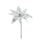 Single Sequin Poinsettia - Silver (40cm) Single Sequin Poinsettia - Silver (40cm)