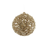 Gold Filigree Glitter Ball Hanging Decoration (13cm) Gold Filigree Glitter Ball Hanging Decoration (13cm)