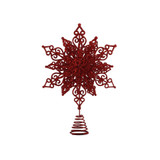 Red Glitter Snowflake Tree Topper (32cm)